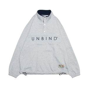 UNBIND QUILT SWITCH SWEAT グレー　M HALF SNAP SWEAT – UNBIND