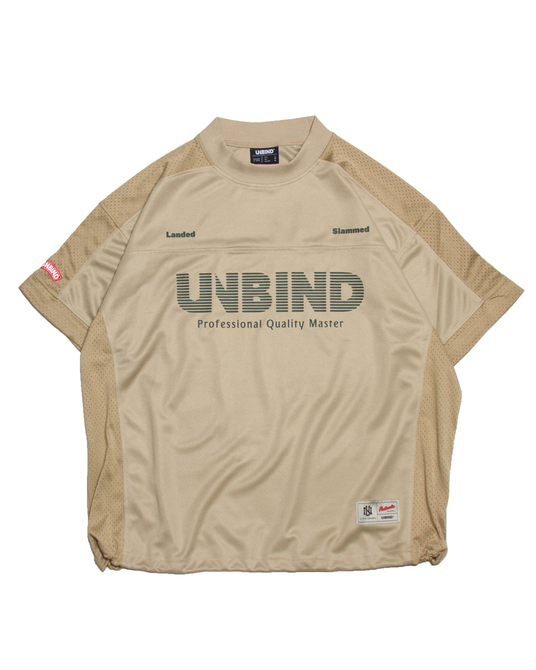 UNBIND メッシュ 半袖シャツ XL ベージュ ゴルフウェア テーラーメイドゴルフ スリットカラー半袖モックネック UN686